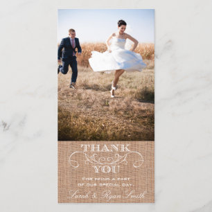 Cartes photos rustiques de Merci de mariage