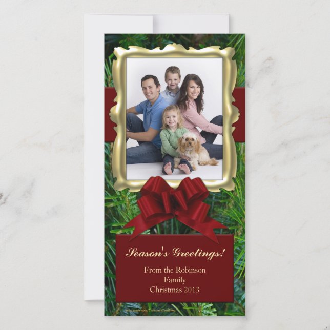 Cartes photos Verticales de Noël Gold Frame (Devant)
