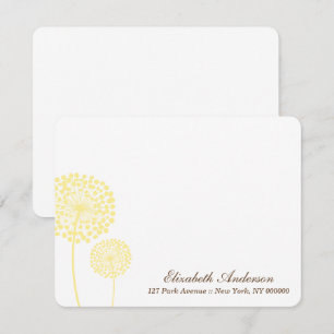 Cartes plates jaunes de pissenlits