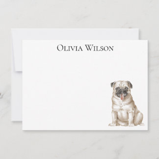 Cartes plates personnalisées avec pug