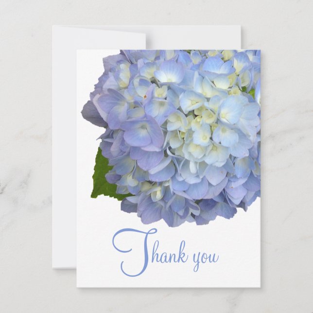 Cartes plats en Merci floral bleu (Devant)