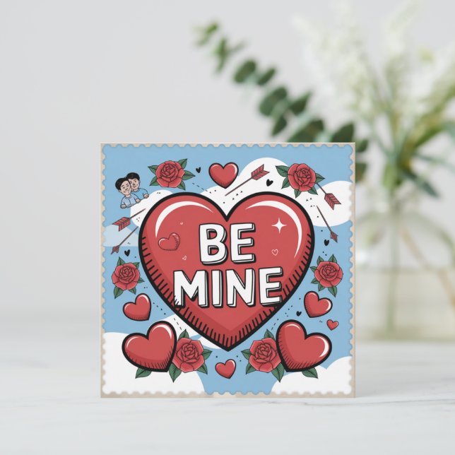Cartes pliables imprimables de la Saint-Valentin p (Debout devant)
