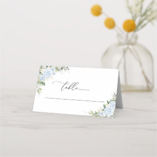Cartes pliées de mariage florales à l'hortensia bl