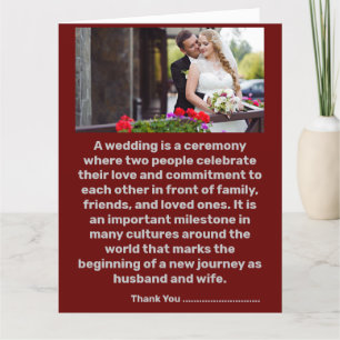 Cartes pliées Mariage Merci Love Heart