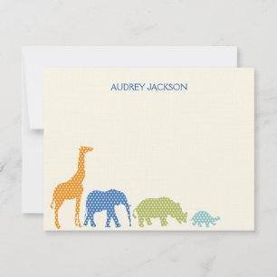 Cartes pointillées de Merci d'animaux - bleu