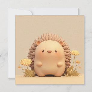 Cartes postale de Porc-épic en argile 3D dans un c