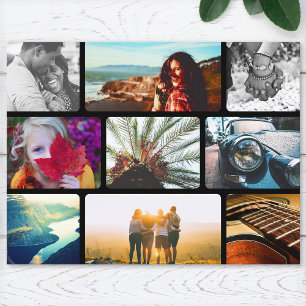 Cartes postales 9 Modèle photo arrondi Collage de 