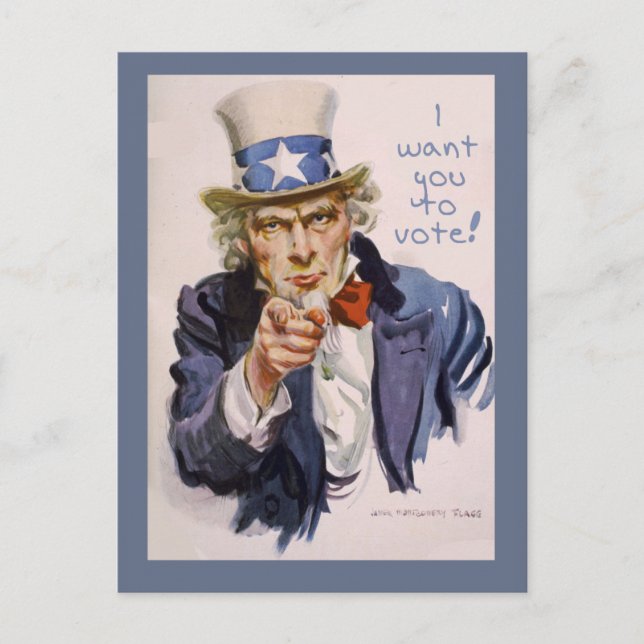 Cartes postales aux électeurs UNCLE SAM 6 novembre (Devant)