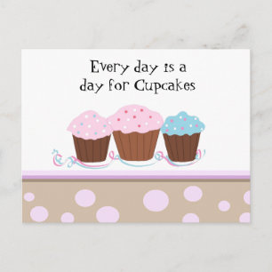Cartes postales avec cupcakes et message mignon