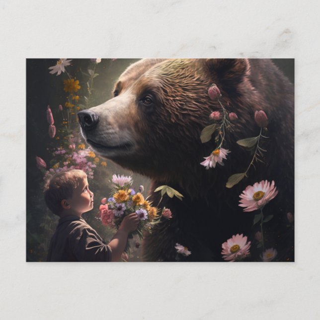 Cartes Postales bear Fleur (Devant)