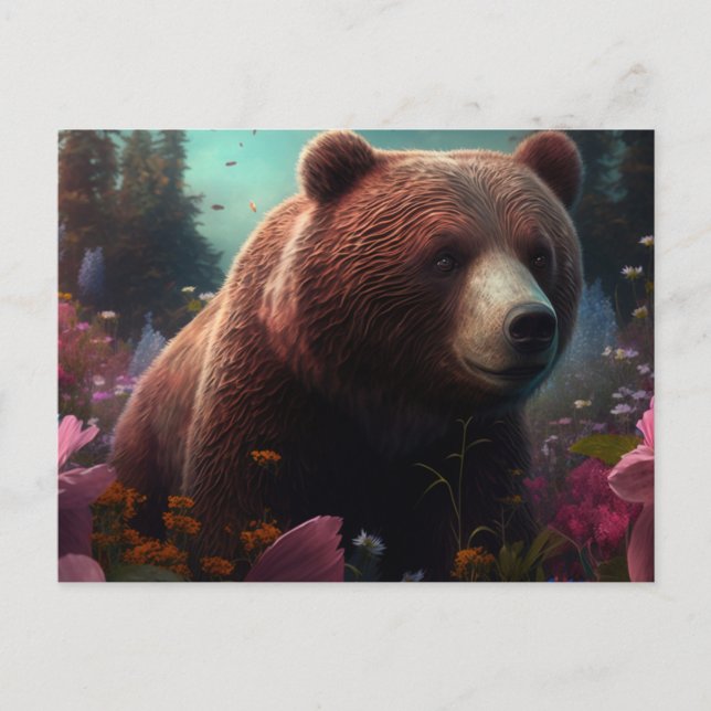 Cartes Postales bear Fleur (Devant)