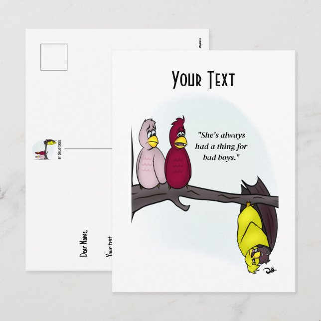 Cartes postales blanches des mauvais garçons (Devant / Derrière)