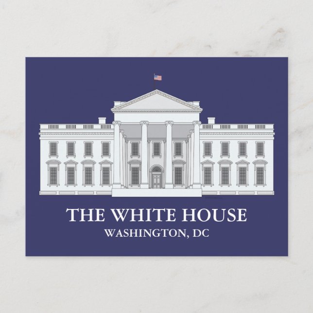 Cartes postales bleues de la Maison Blanche (Devant)