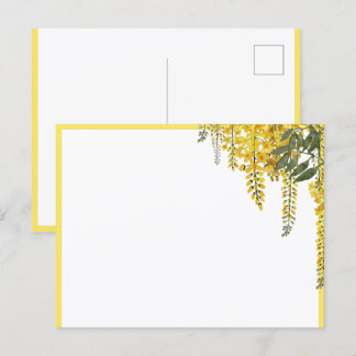 Cartes postales botaniques aux fleurs jaunes éléga