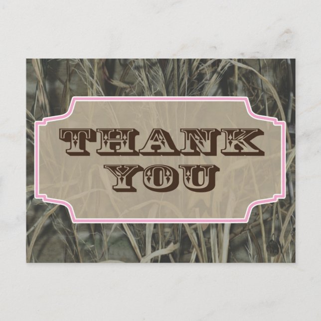 Cartes postales Camo Merci rose (Devant)