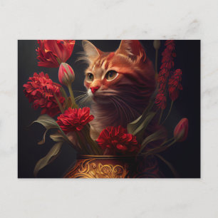 Cartes Postales Cat Fleur