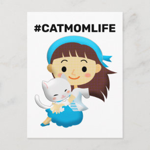 CARTES POSTALES CAT MOM LIFE ART