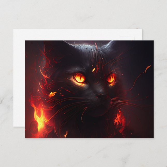 Cartes Postales Cat rouge (Devant / Derrière)