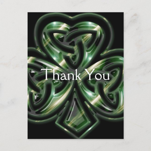 Cartes postales Celtic Shamrock Design 2 Mercis (Devant)