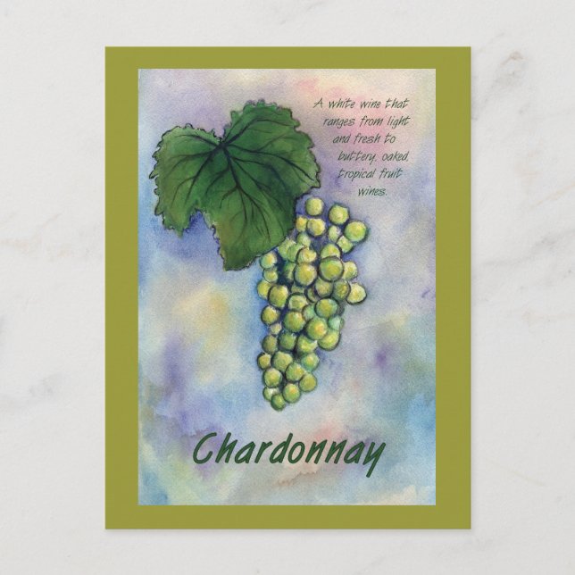 Cartes postales Chardonnay Wine Raisins & Descript (Devant)