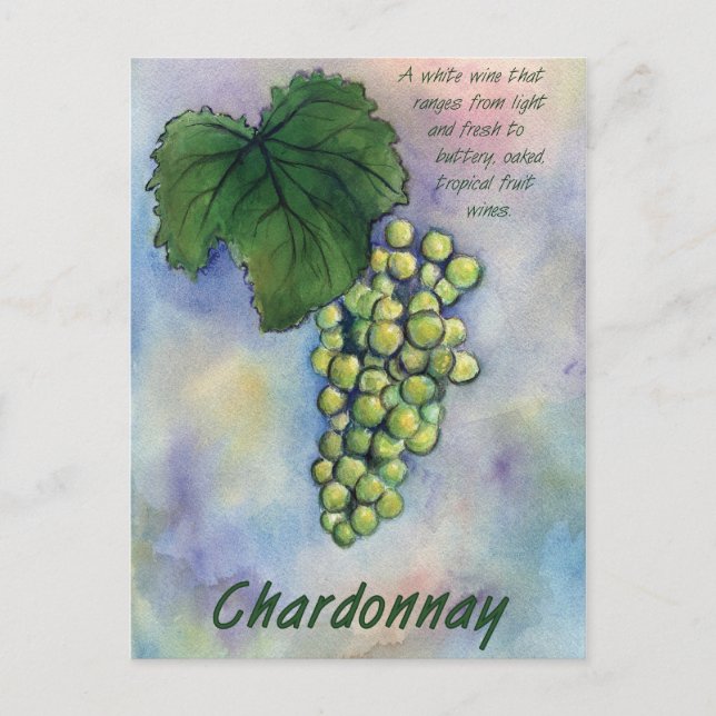 Cartes postales Chardonnay Wine Raisins & Descript (Devant)