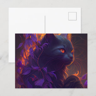Cartes Postales Chat Mauve