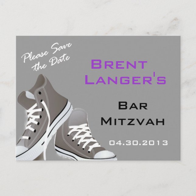 Cartes postales chaussures Bar Mitzvah (Devant)