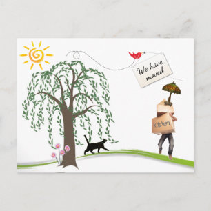 Cartes postales comiques de changement d'adresse
