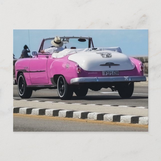 Cartes postales convertibles rose et blanc classiq (Devant)