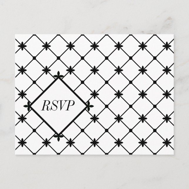 Cartes postales Croix Motif RSVP Black White Croix (Devant)
