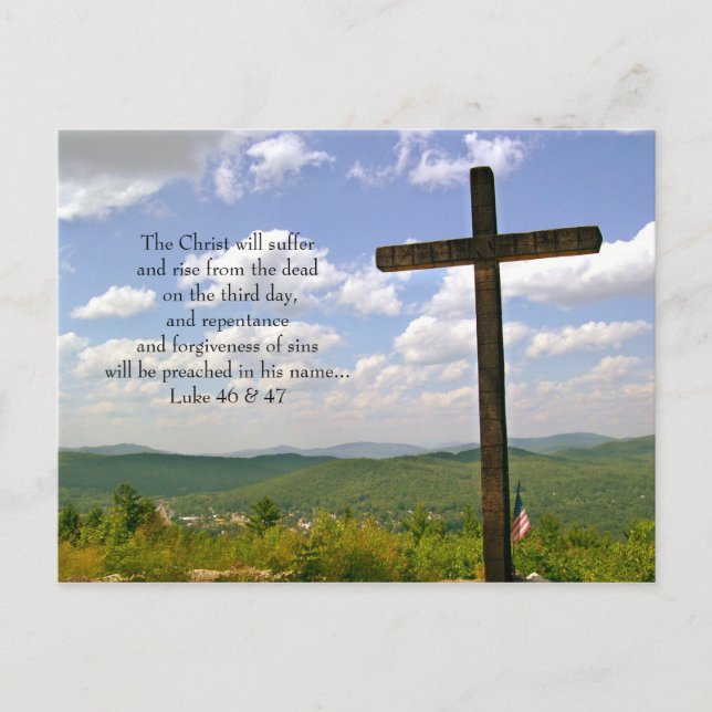 Cartes postales Cross Easter Scripture (Devant)