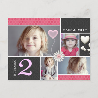 Cartes Postales Damask Hearts Party Invitations