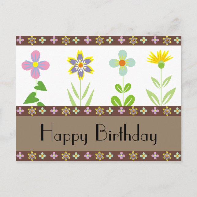 Cartes postales d'anniversaire du jardin de printe (Devant)