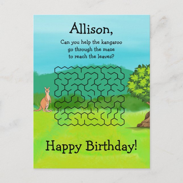 Cartes postales d'anniversaire Kangaroo et Maze Fe (Devant)
