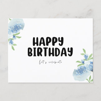 Cartes postales d'anniversaire minimalistes noir e