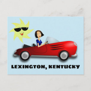 Cartes postales d'art de voiture de fille de LEXIN