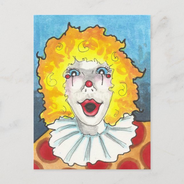 Cartes postales d'art imaginaire du cirque clown (Devant)