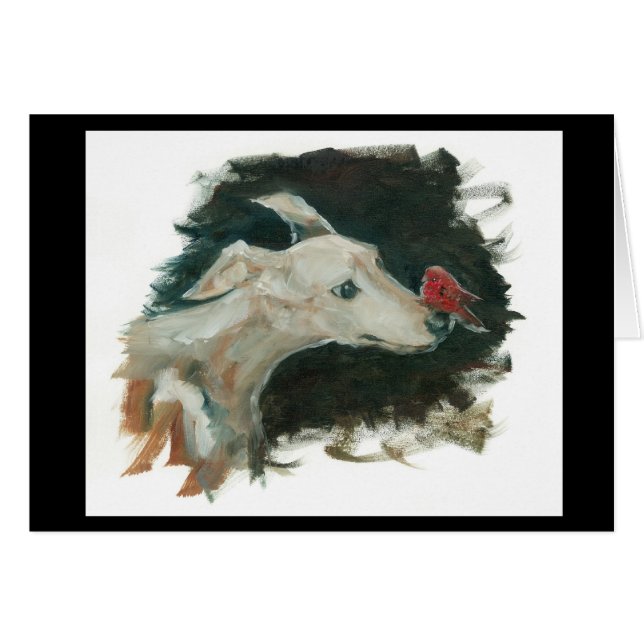 Cartes postales d'autocollant de lévrier et de (Devant horizontal)