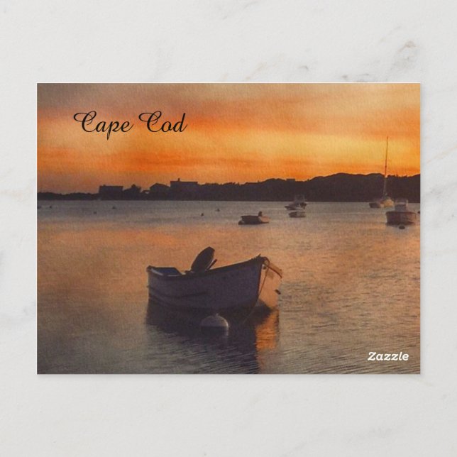 Cartes postales de bateaux de Cape Cod au coucher  (Dos)