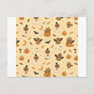 Cartes postales de belettes en costume d'Halloween