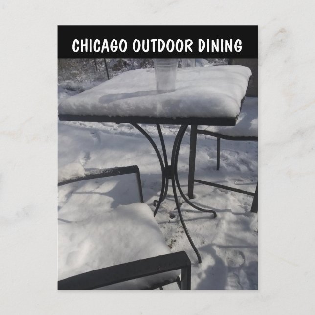 CARTES POSTALES DE CHICAGO POUR DINER À L'EXTÉRIEU (Devant)
