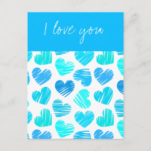 Cartes postales de coeur bleu pâle