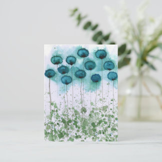 Cartes postales de coquelicots aquarelle Aqua et v