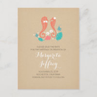 Cartes postales de couple de hippocampes mignons p