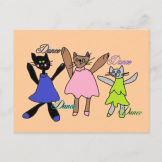 cartes postales de danse kittys numériques