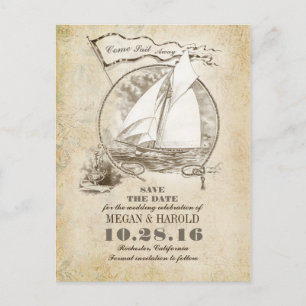 Cartes postales de date de sauvegarde de yacht vin