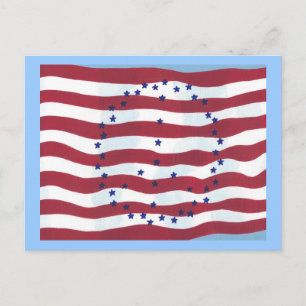 Cartes postales de drapeau à signe de paix étoiles