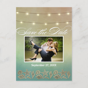 Cartes postales de faire-part de date avec étoile 