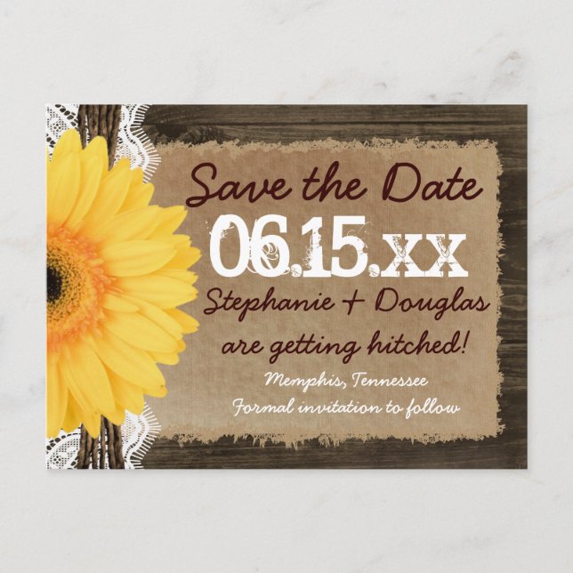 Cartes postales de faire-part de mariage Fleur de  (Devant)