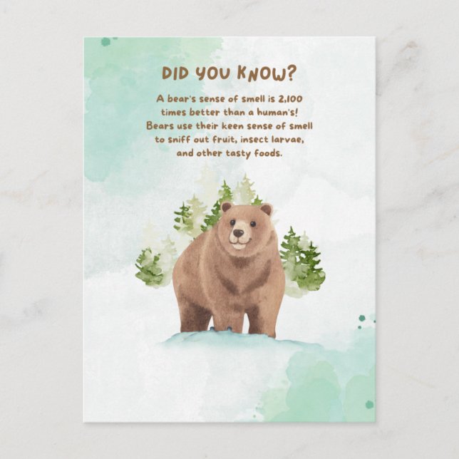 Cartes postales de faits sur les animaux (Devant)
